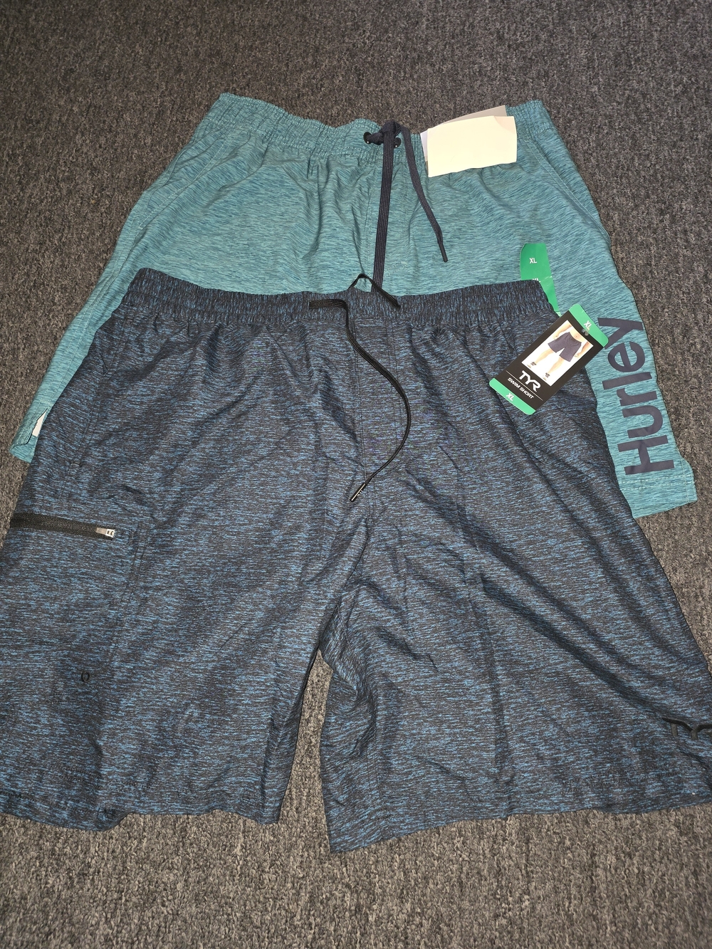 Bundle Hurley & TYR  Men's Teal & Navy Boardshorts Set